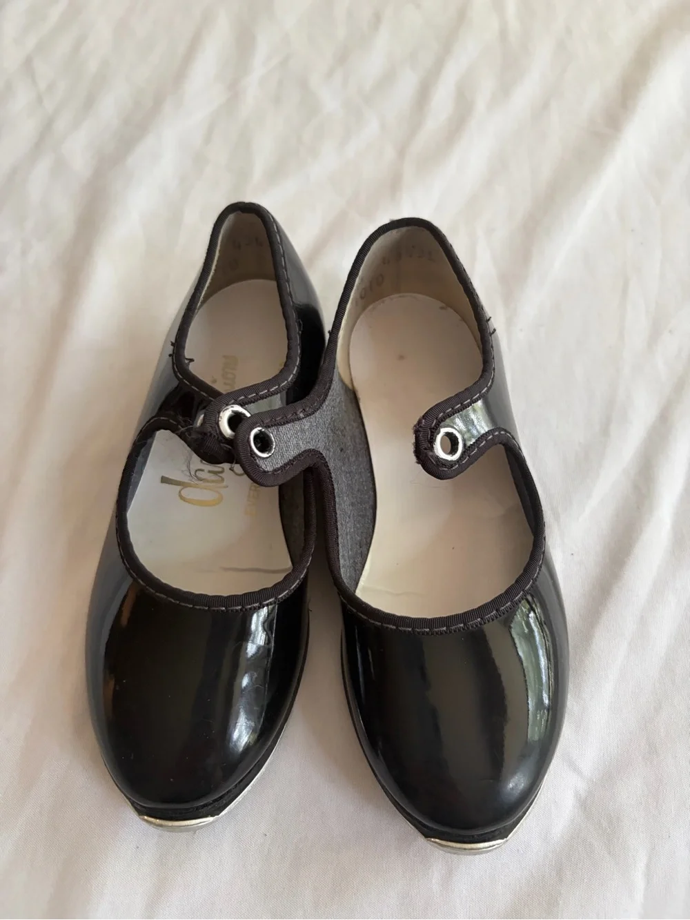 Dance Fashions Kids Tap Shoes Slip On Size 7.5 Black Dance Class Recital